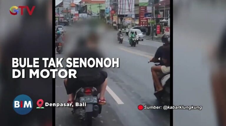 Viral, Aksi Bule di Bali Tertangkap Kamera Berciuman Sambil Naik Ojol : Okezone Tvscope